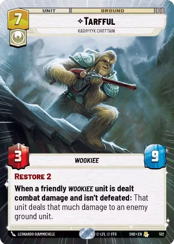 Tarfful - Kashyyyk Chieftain (Hyperspace) (512), Shadows of the Galaxy — Star Wars card price