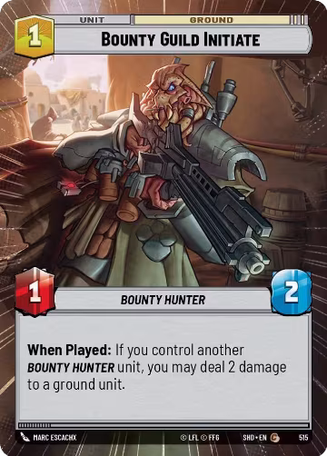 Bounty Guild Initiate (Hyperspace) (515), Shadows of the Galaxy — Star Wars card price