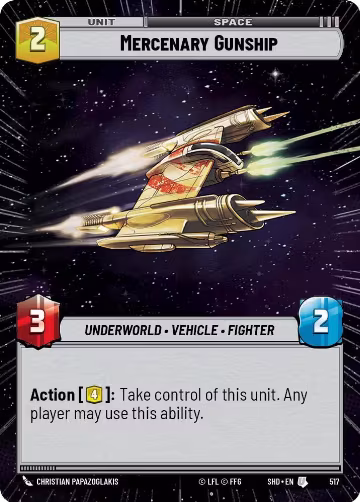 Mercenary Gunship (Hyperspace) (517), Shadows of the Galaxy — Star Wars card price