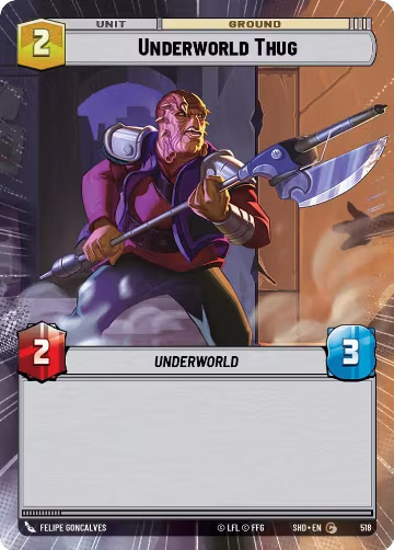 Underworld Thug (Hyperspace) (518), Shadows of the Galaxy — Star Wars card price