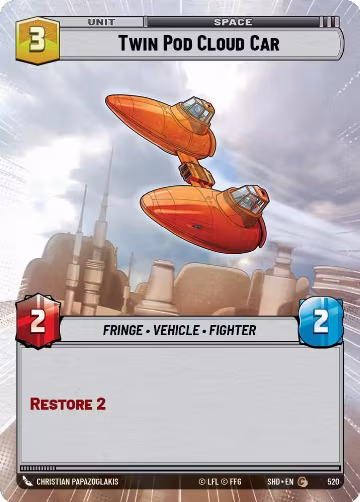 Twin Pod Cloud Car (Hyperspace) (520), Shadows of the Galaxy — Star Wars card price