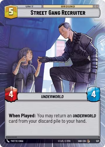 Street Gang Recruiter (Hyperspace) (521), Shadows of the Galaxy — Star Wars card price