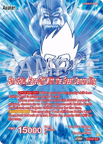 Son Goku // Son Goku Face-Off With the Great Demon King (SLR) (BT25-001), Legend of the Dragon Balls — DB Super card price