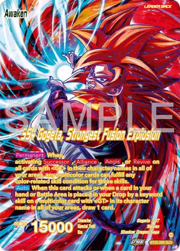 SS4 Son Goku & SS4 Vegeta // SS4 Gogeta, Strongest Fusion Explosion (SLR) (BT25-098), Legend of the Dragon Balls — DB Super card price