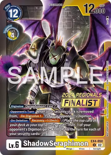 ShadowSeraphimon (2024 Regionals Finalist) (EX4-050 R), Alternative Being Booster — Digimon card price