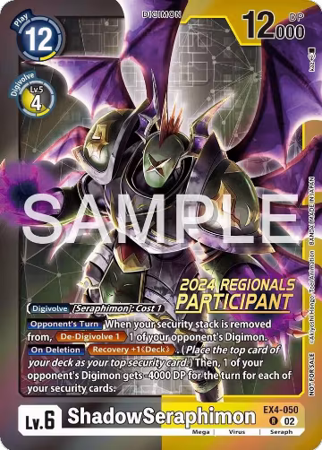 ShadowSeraphimon (2024 Regionals Participant) (EX4-050 R), Alternative Being Booster — Digimon card price