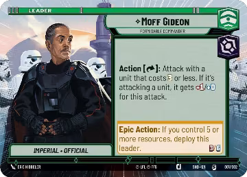 Moff Gideon - Formidable Commander (Hyperspace) (001/002), Prerelease Promos — Star Wars card price