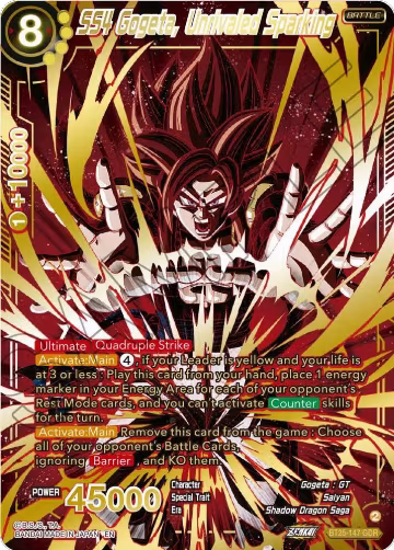 SS4 Gogeta, Unrivaled Sparking (GDR) (BT25-147), Legend of the Dragon Balls — DB Super card price
