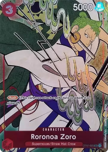 Roronoa Zoro (English Version 1st Anniversary Set) (OP01-025), One Piece Promotion Cards — One Piece card price