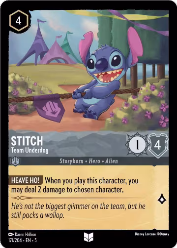 Stitch - Team Underdog (171/204), Shimmering Skies — Lorcana card price