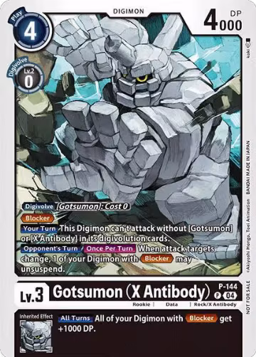 Gotsumon (X Antibody) - P-144 (Store Tournament 2024 Jul. - Sep. Participation Pack) (P-144 P), Digimon Promotion Cards — Digimon card price