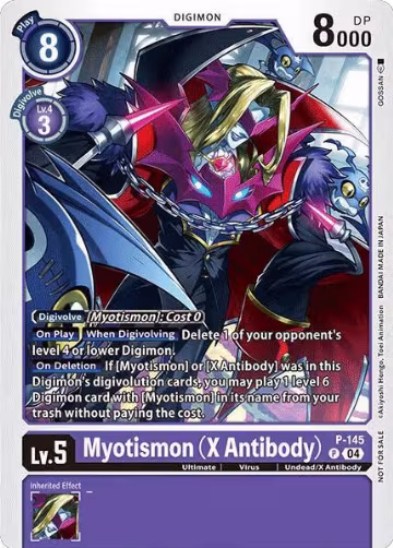 Myotismon (X Antibody) - P-145 (Store Tournament 2024 Jul. - Sep. Participation Pack) (P-145 P), Digimon Promotion Cards — Digimon card price