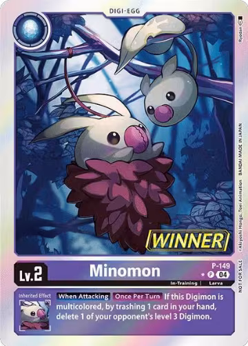 Minomon - P-149 (Store Tournament 2024 Jul. - Sep. Winner Pack) (P-149 P), Digimon Promotion Cards — Digimon card price