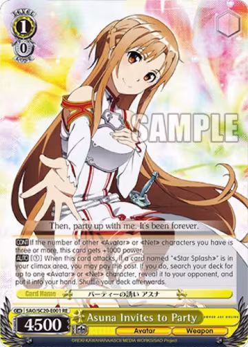 Asuna Invites to Party (SAO/SC20-E001 RE), Sword Art Online Chronicle Set — Weiß Schwarz card price