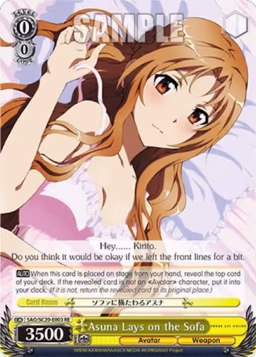 Asuna Lays on the Sofa (SAO/SC20-E003 RE), Sword Art Online Chronicle Set — Weiß Schwarz card price