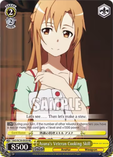 Asuna's Veteran Cooking Skill (SAO/S20-E020 RE), Sword Art Online Chronicle Set — Weiß Schwarz card price