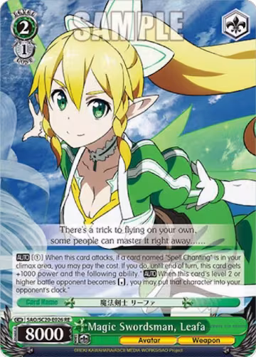 Magic Swordsman, Leafa (SAO/S20-E026 RE), Sword Art Online Chronicle Set — Weiß Schwarz card price