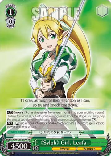 Sylph Girl, Leafa (SR) (SAO/SC20-E030S RE), Sword Art Online Chronicle Set — Weiß Schwarz card price
