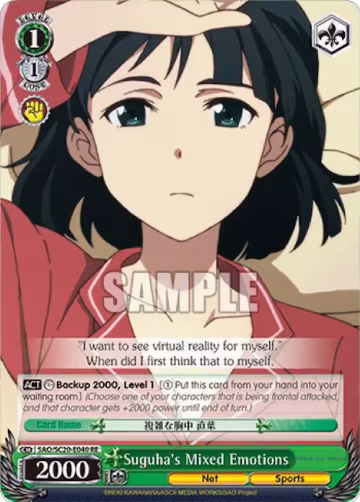 Suguha's Mixed Emotions (SAO/S20-E040 RE), Sword Art Online Chronicle Set — Weiß Schwarz card price