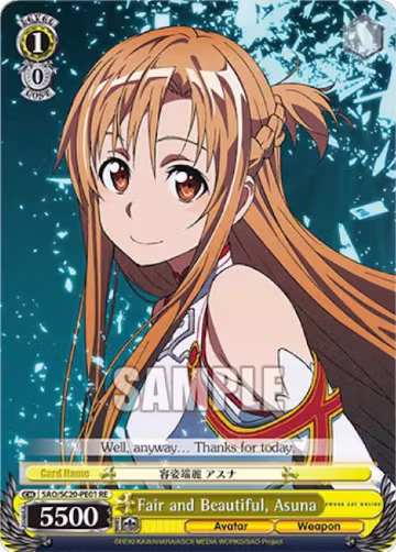 Fair and Beautiful, Asuna (SAO/SC20-PE01 RE), Sword Art Online Chronicle Set — Weiß Schwarz card price