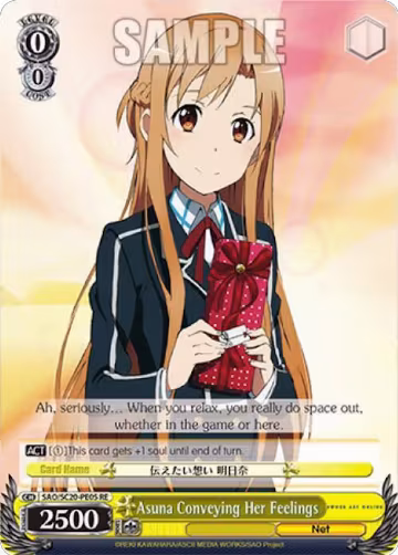 Asuna Conveying Her Feelings (SAO/SC20-PE05 RE), Sword Art Online Chronicle Set — Weiß Schwarz card price