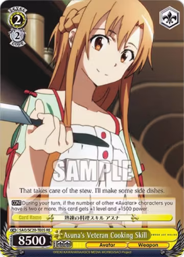 Asuna's Veteran Cooking Skill (TD) (SAO/S20-TE05 RE), Sword Art Online Chronicle Set — Weiß Schwarz card price