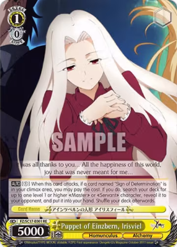 Puppet of Einzbern, Irisviel (FZ/SC17-E001 RE), Fate/Zero Chronicle Set — Weiß Schwarz card price
