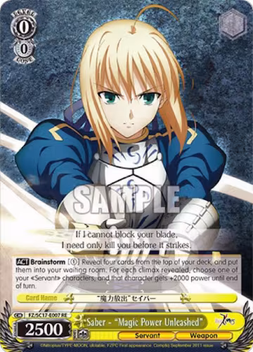 Saber - "Magic Power Unleashed" (FZ/SC17-E007 RE), Fate/Zero Chronicle Set — Weiß Schwarz card price