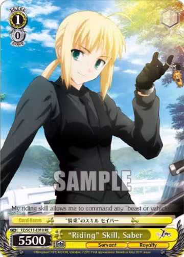 "Riding" Skill, Saber (FZ/SC17-E018 RE), Fate/Zero Chronicle Set — Weiß Schwarz card price