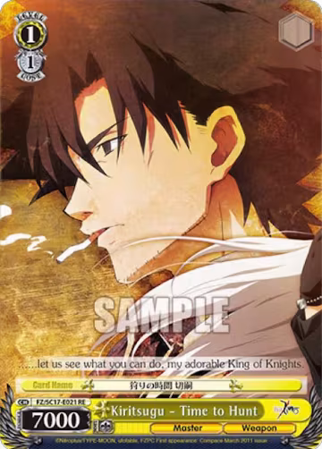 Kiritsugu - Time to Hunt (FZ/SC17-E021 RE), Fate/Zero Chronicle Set — Weiß Schwarz card price