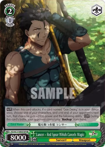 Lancer - Red Spear Which Cancels Magic (SP) (FZ/SC17-E037SP RE), Fate/Zero Chronicle Set — Weiß Schwarz card price