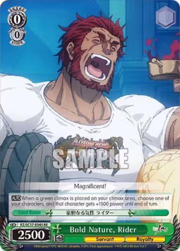 Bold Nature, Rider (FZ/SC17-E045 RE), Fate/Zero Chronicle Set — Weiß Schwarz card price