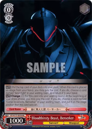 Bloodthirsty Beast, Berserker (FZ/SC17-E059 RE), Fate/Zero Chronicle Set — Weiß Schwarz card price