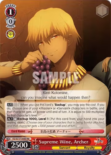 Supreme Wine, Archer (FZ/SC17-E060 RE), Fate/Zero Chronicle Set — Weiß Schwarz card price