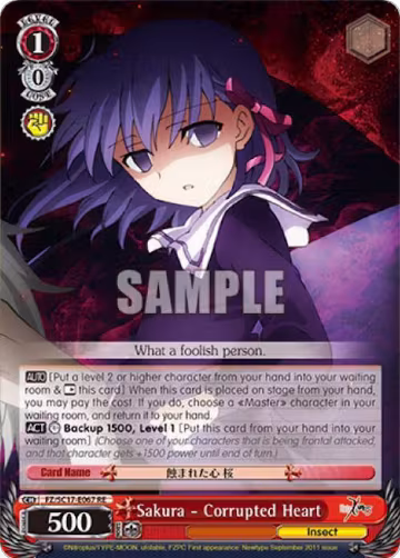Sakura - Corrupted Heart (FZ/SC17-E067 RE), Fate/Zero Chronicle Set — Weiß Schwarz card price