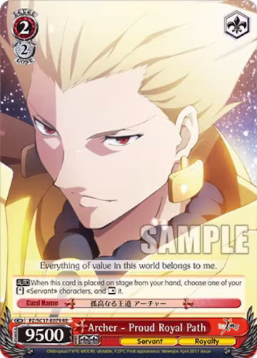 Archer - Proud Royal Path (FZ/SC17-E079 RE), Fate/Zero Chronicle Set — Weiß Schwarz card price