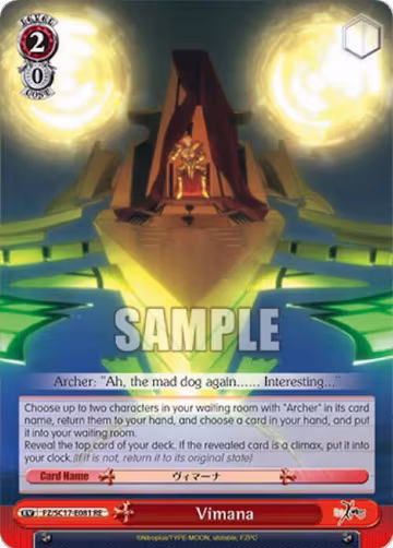 Vimana (FZ/SC17-E081 RE), Fate/Zero Chronicle Set — Weiß Schwarz card price