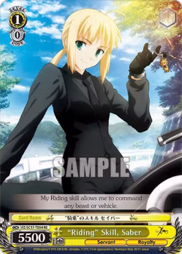 "Riding" Skill, Saber (TD) (FZ/SC17-TE04 RE), Fate/Zero Chronicle Set — Weiß Schwarz card price