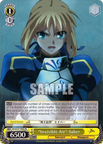 "Invisible Air" Saber (TD) (FZ/SC17-TE05 RE), Fate/Zero Chronicle Set — Weiß Schwarz card price