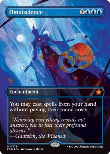 Omniscience (Borderless) (Mana Foil) (379), Foundations — Magic card price