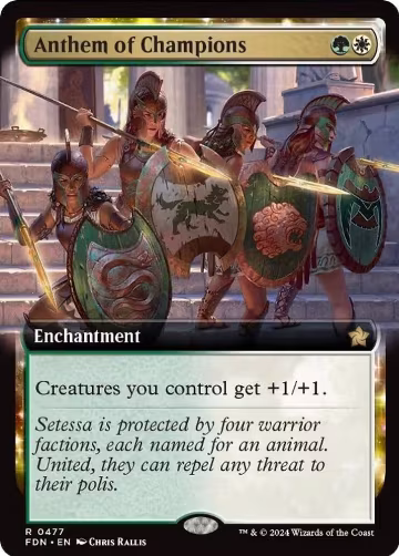 Anthem of Champions (Extended Art) (477), Foundations — Magic card price