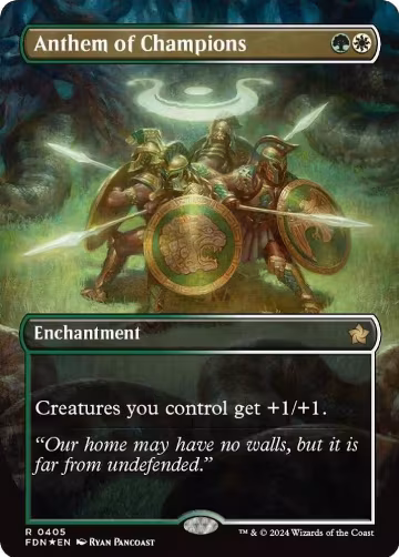 Anthem of Champions (Borderless) (Mana Foil) (405), Foundations — Magic card price