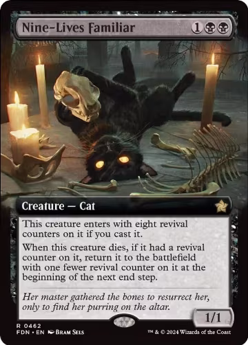 Nine-Lives Familiar (Extended Art) (462), Foundations — Magic card price