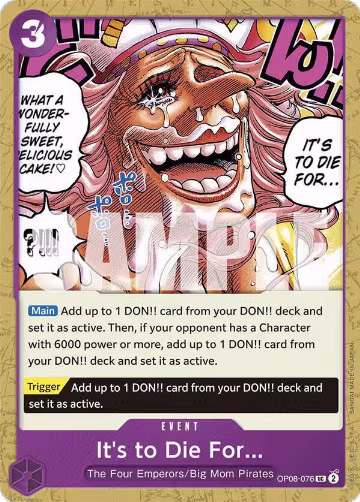 It's to Die For (OP08-076), Two Legends — One Piece card price