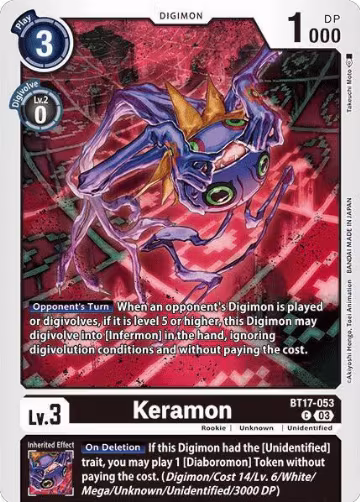 Keramon (BT17-053 C), Secret Crisis — Digimon card price