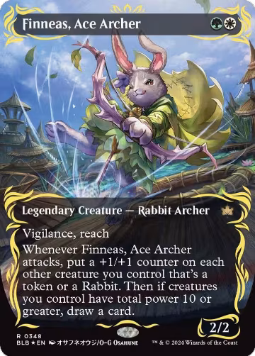 Finneas, Ace Archer (Borderless) (Raised Foil) (348), Bloomburrow — Magic card price