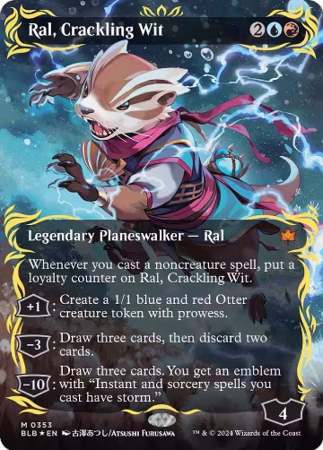 Ral, Crackling Wit (Borderless) (Raised Foil) (353), Bloomburrow — Magic card price