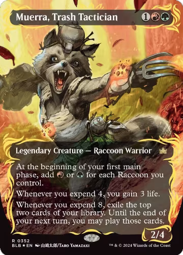 Muerra, Trash Tactician (Borderless) (Raised Foil) (352), Bloomburrow — Magic card price
