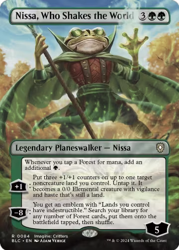 Nissa, Who Shakes the World (Borderless) (84), Commander: Bloomburrow — Magic card price