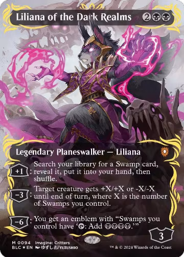 Liliana of the Dark Realms (Borderless) (Raised Foil) (94), Commander: Bloomburrow — Magic card price